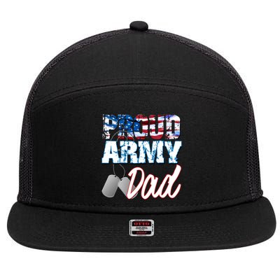 Proud Patriotic Usa Army Dad Usa Flag Military Fathers Day Cute Gift 7 Panel Mesh Trucker Snapback Hat