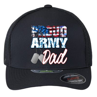 Proud Patriotic Usa Army Dad Usa Flag Military Fathers Day Cute Gift Flexfit Unipanel Trucker Cap