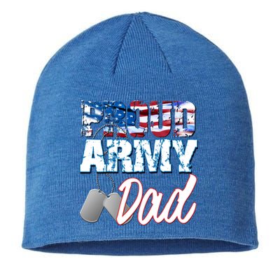 Proud Patriotic Usa Army Dad Usa Flag Military Fathers Day Cute Gift Sustainable Beanie