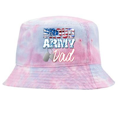 Proud Patriotic Usa Army Dad Usa Flag Military Fathers Day Cute Gift Tie-Dyed Bucket Hat