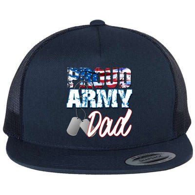 Proud Patriotic Usa Army Dad Usa Flag Military Fathers Day Cute Gift Flat Bill Trucker Hat