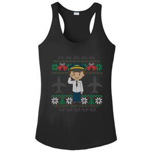 Plane Pilot Ugly Christmas Airplane Operator Aviator Meaningful Gift Ladies PosiCharge Competitor Racerback Tank