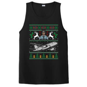 Plane Pilot Ugly Christmas Airplane Operator Aviator Gift PosiCharge Competitor Tank