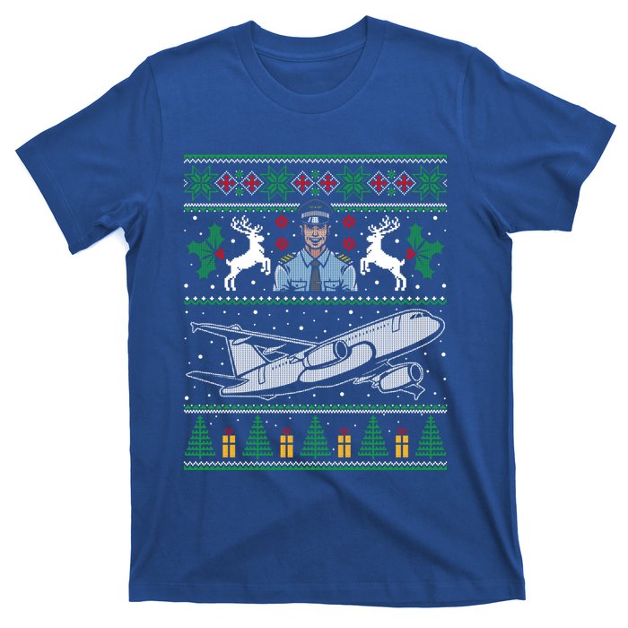 Plane Pilot Ugly Christmas Airplane Operator Aviator Gift T-Shirt