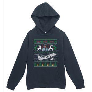 Plane Pilot Ugly Christmas Airplane Operator Aviator Gift Urban Pullover Hoodie