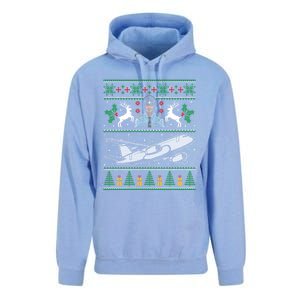 Plane Pilot Ugly Christmas Airplane Operator Aviator Gift Unisex Surf Hoodie