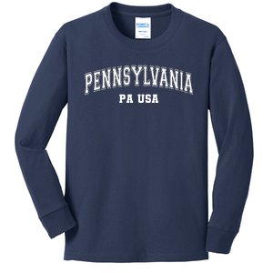 Pennsylvania Pa Usa Kids Long Sleeve Shirt