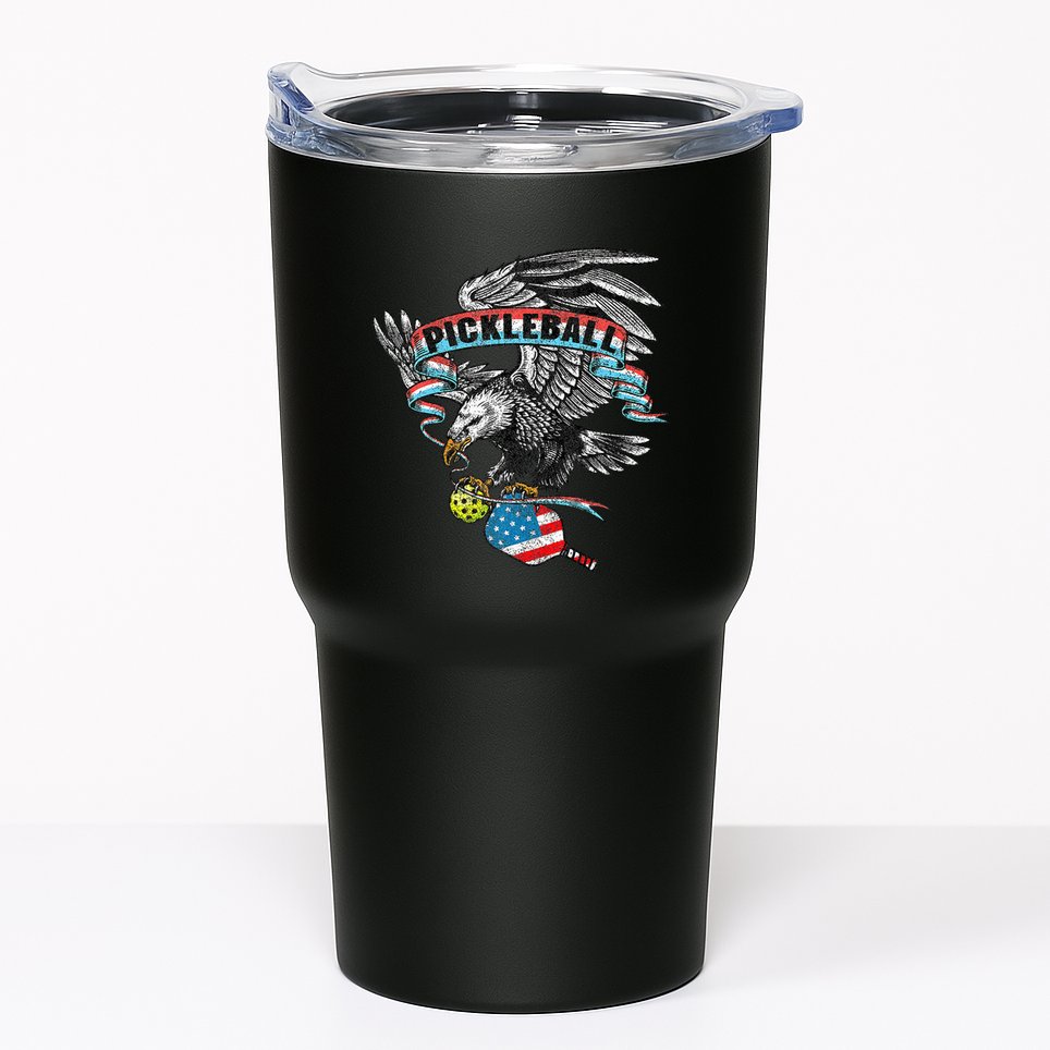 Pickleball Player Usa American Flag Eagle Vintage Graphic Tumbler