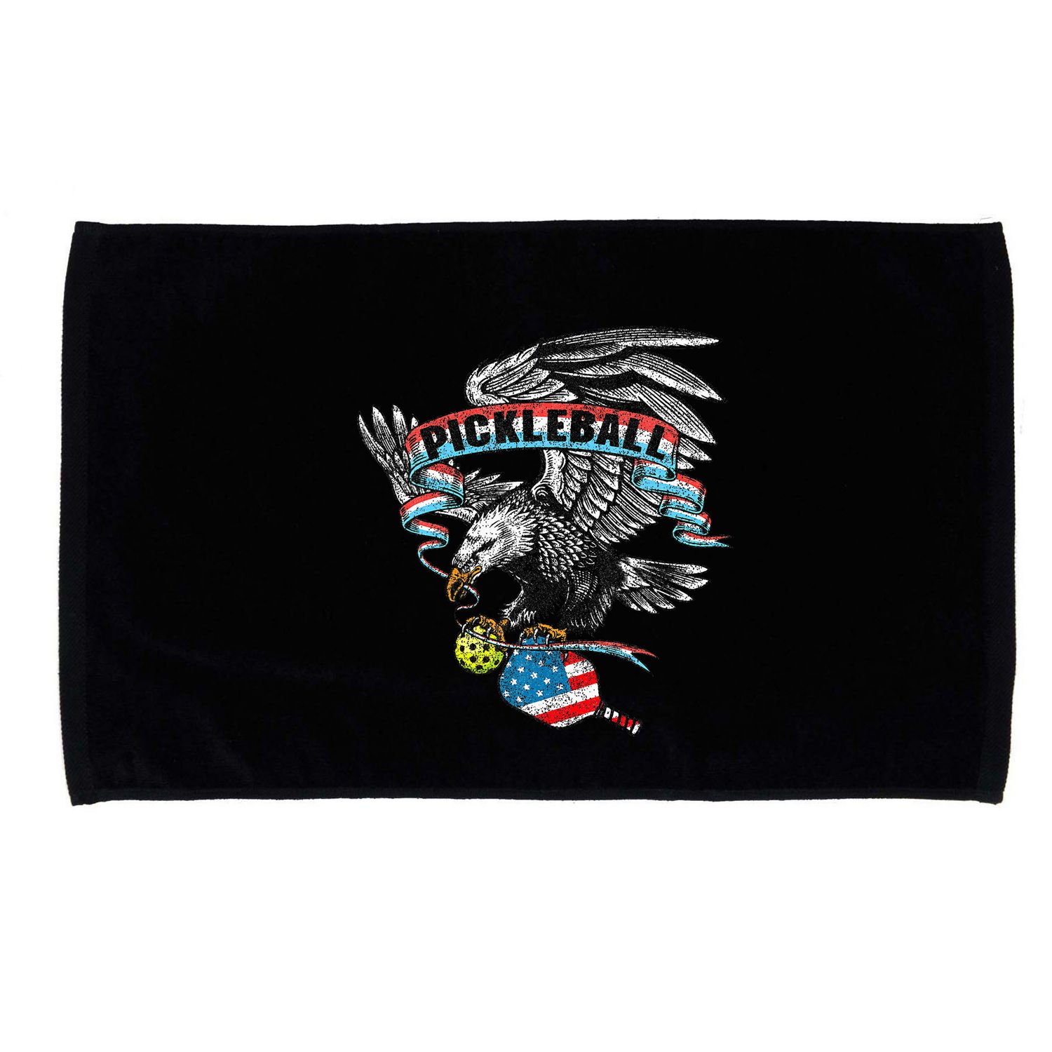 Pickleball Player Usa American Flag Eagle Vintage Graphic Microfiber Hand Towel