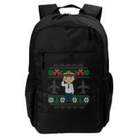 Plane Pilot Ugly Christmas Sweater Airplane Operator Aviator Gift Backpack