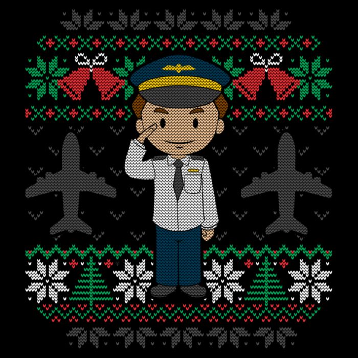Plane Pilot Ugly Christmas Sweater Airplane Operator Aviator Gift Backpack