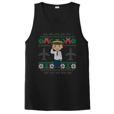 Plane Pilot Ugly Christmas Sweater Airplane Operator Aviator Gift PosiCharge Competitor Tank