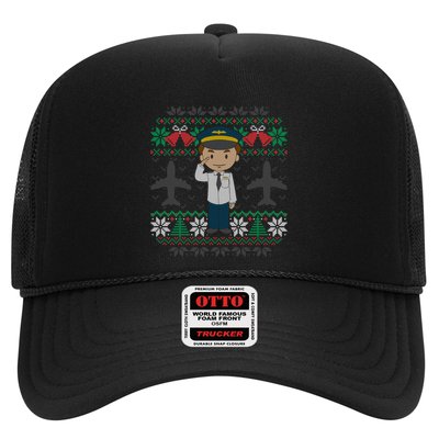 Plane Pilot Ugly Christmas Sweater Airplane Operator Aviator Gift Trucker Hat
