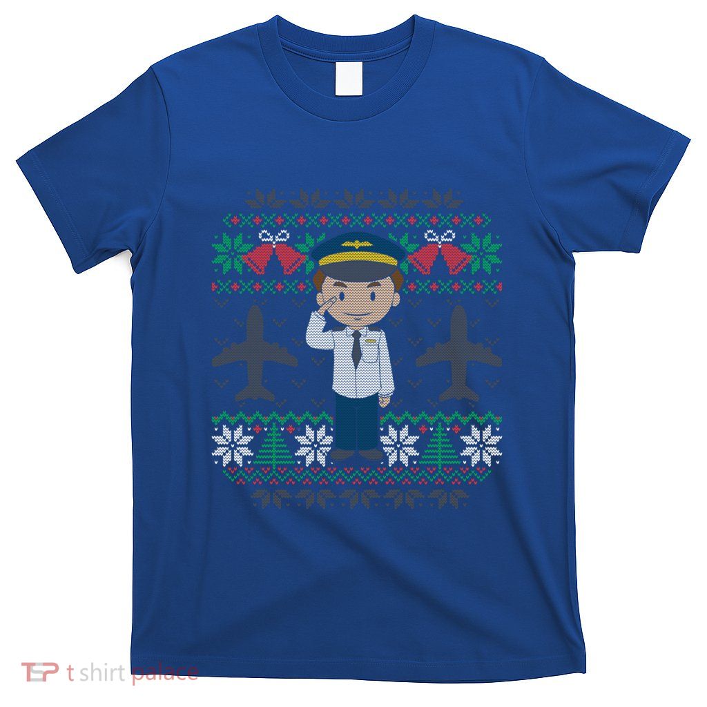 Plane Pilot Ugly Christmas Sweater Airplane Operator Aviator Gift T-Shirt