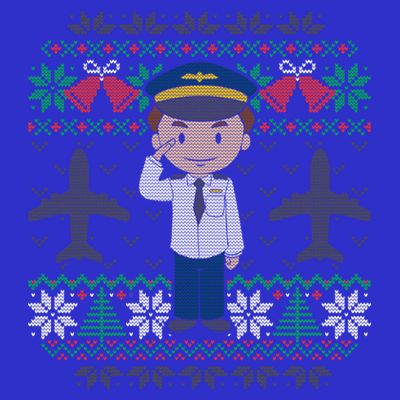 Plane Pilot Ugly Christmas Sweater Airplane Operator Aviator Gift T-Shirt
