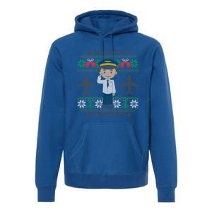 Plane Pilot Ugly Christmas Sweater Airplane Operator Aviator Gift Premium Hoodie