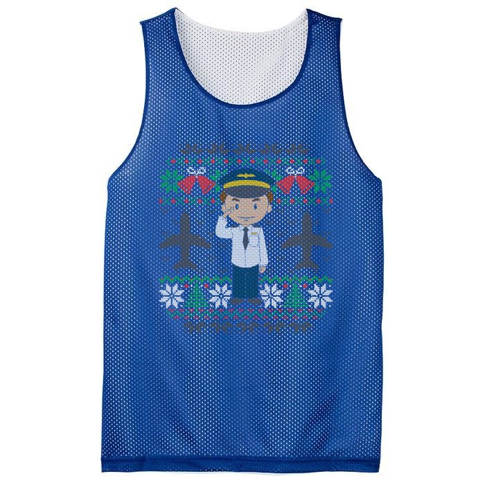 Plane Pilot Ugly Christmas Sweater Airplane Operator Aviator Gift Mesh Reversible Basketball Jersey Tank