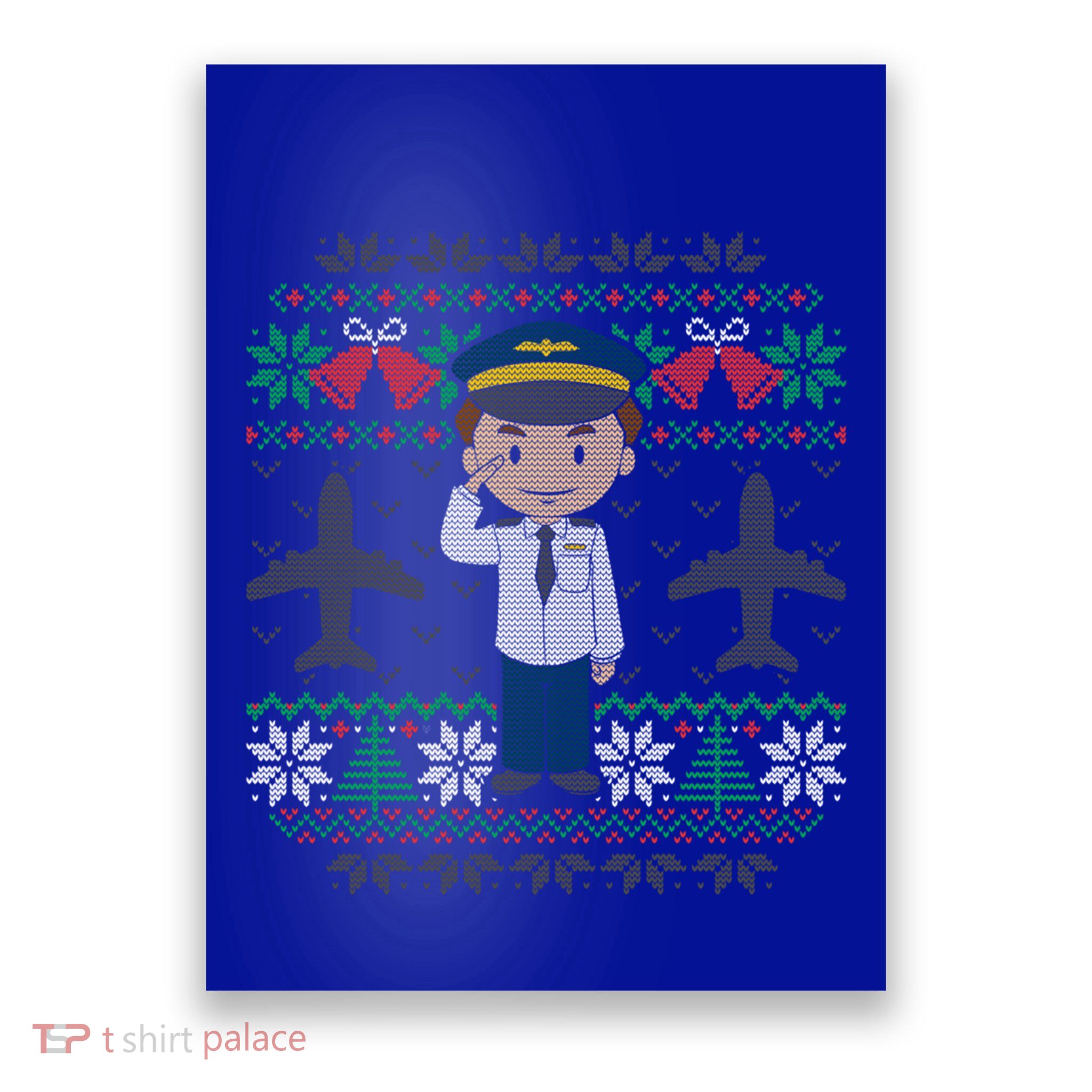 Plane Pilot Ugly Christmas Sweater Airplane Operator Aviator Gift Poster