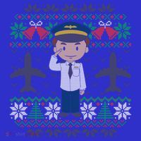 Plane Pilot Ugly Christmas Sweater Airplane Operator Aviator Gift Short Acrylic Beanie