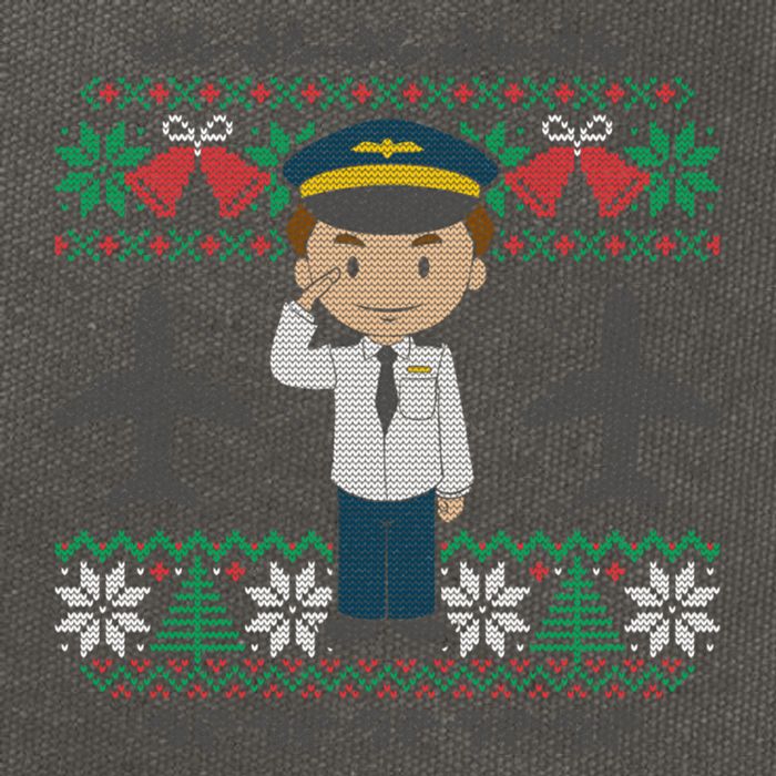 Plane Pilot Ugly Christmas Sweater Airplane Operator Aviator Gift Cotton Canvas Backpack