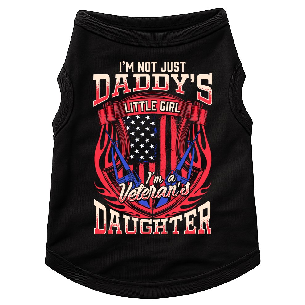 (Printed ) Proud Us Military Veterans Daughter Quote Gift Doggie Tank