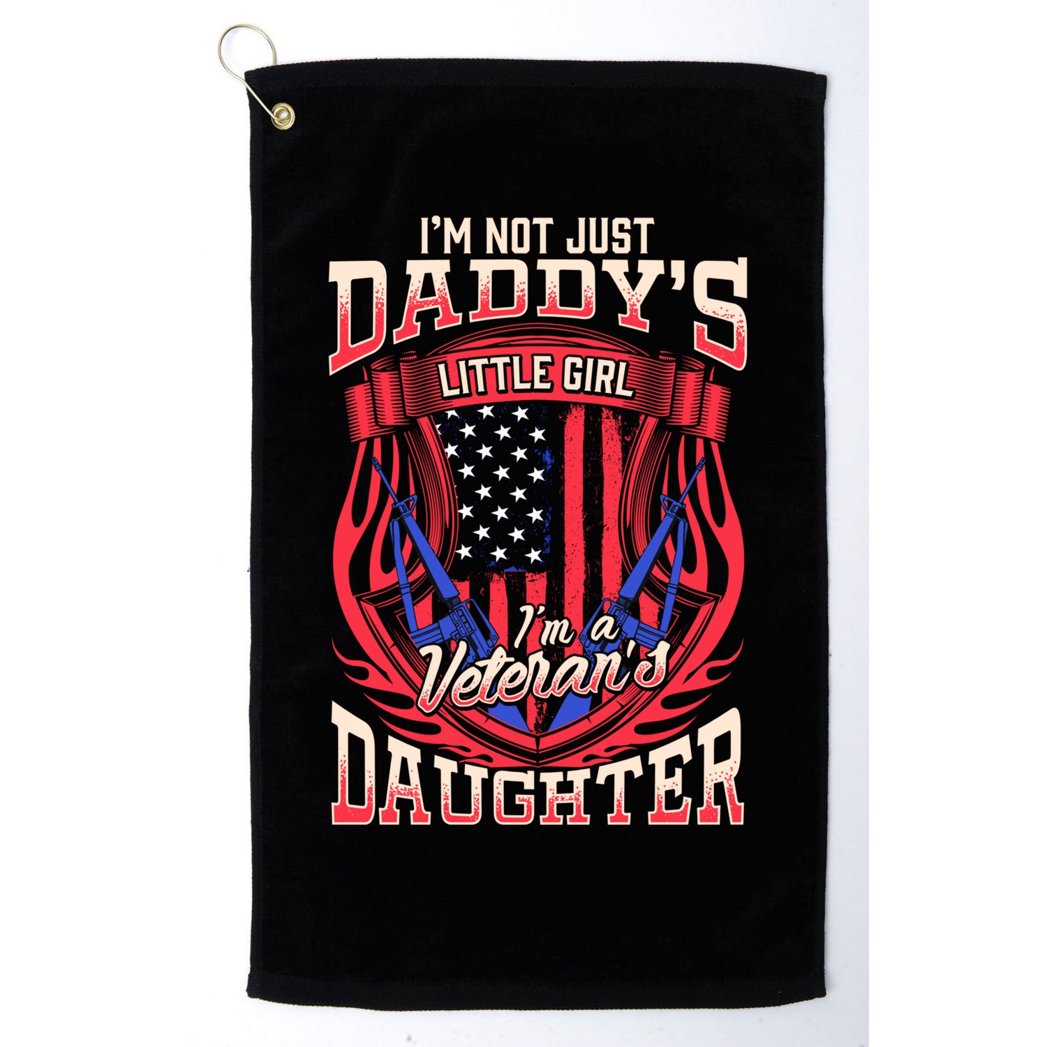 (Printed ) Proud Us Military Veterans Daughter Quote Gift Golf Towel