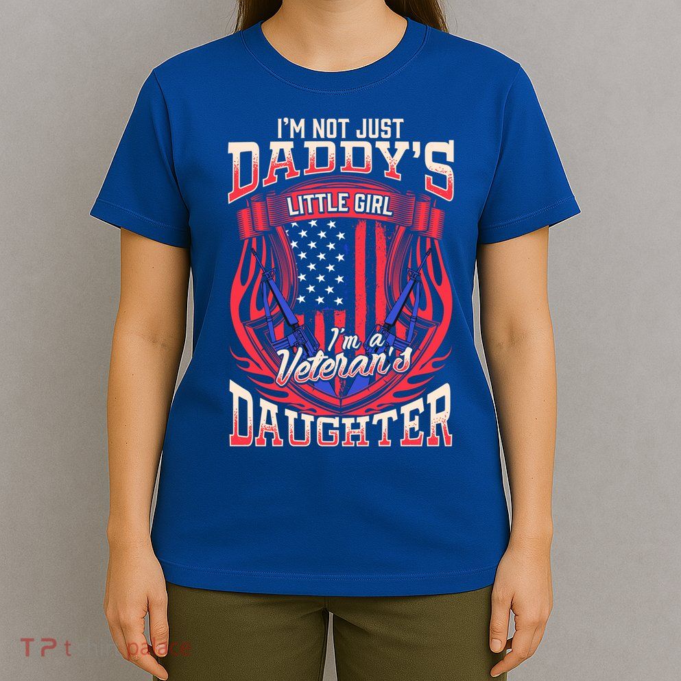 (Printed ) Proud Us Military Veterans Daughter Quote Gift T-Shirt