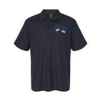 Paw Print USA Flag I Love Dogs Patriotic 4th Of July Softstyle Adult Sport Polo