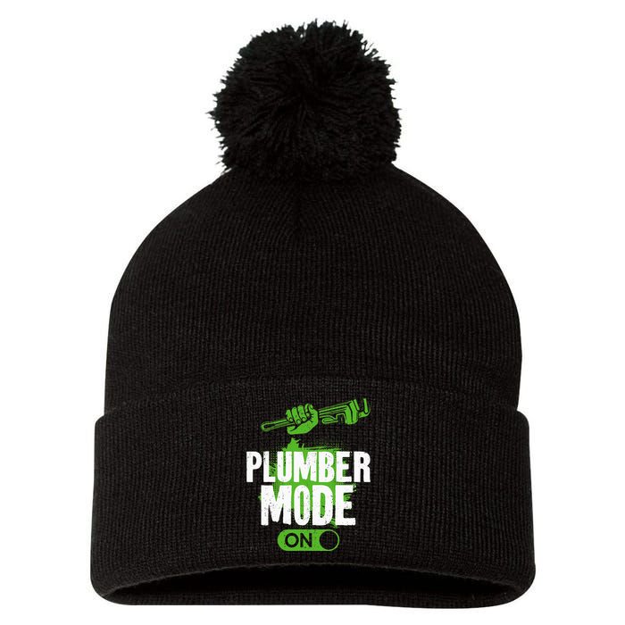 Plumbing Plumber Vintage Plumber Mode On Pom Pom 12in Knit Beanie