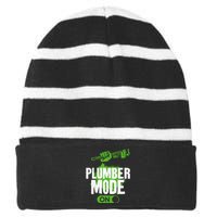 Plumbing Plumber Vintage Plumber Mode On Striped Beanie with Solid Band