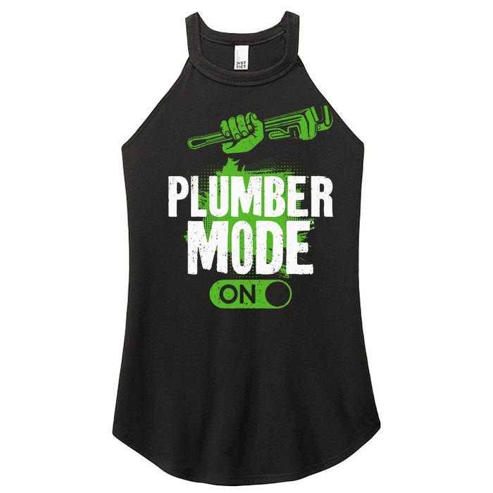 Plumbing Plumber Vintage Plumber Mode On Women's Perfect Tri Rocker Tank