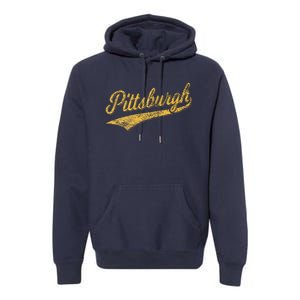 Pittsburgh Pennsylvania Varsity Script Sports Jersey Style Premium Hoodie