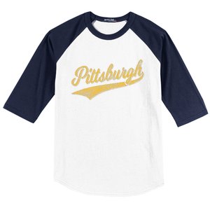 Pittsburgh Pennsylvania Varsity Script Sports Jersey Style Baseball Sleeve Shirt