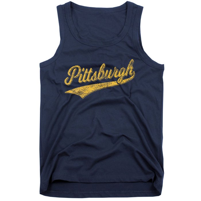 Pittsburgh Pennsylvania Varsity Script Sports Jersey Style Tank Top