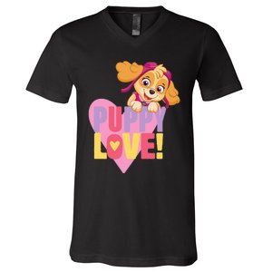 Paw Patrol Valentine's Day Puppy Love With Skye V-Neck T-Shirt