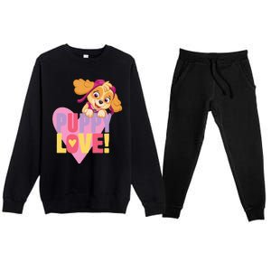 Paw Patrol Valentine's Day Puppy Love With Skye Premium Crewneck Sweatsuit Set