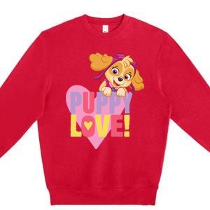 Paw Patrol Valentine's Day Puppy Love With Skye Premium Crewneck Sweatshirt