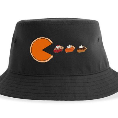 Pumpkin Pie Video Game Funny Thanksgiving Pie Whipped Cream Sustainable Bucket Hat