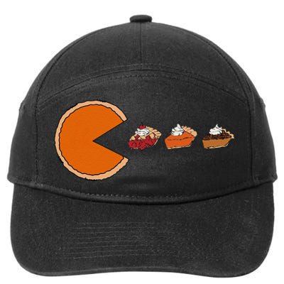 Pumpkin Pie Video Game Funny Thanksgiving Pie Whipped Cream 7-Panel Snapback Hat