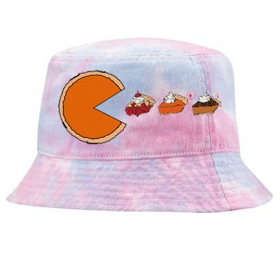 Pumpkin Pie Video Game Funny Thanksgiving Pie Whipped Cream Tie-Dyed Bucket Hat