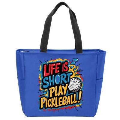 Pickleball Passion Vibrant Game Artwear Cute Gift Zip Tote Bag