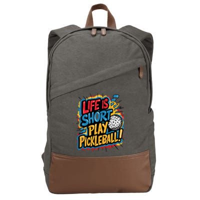 Pickleball Passion Vibrant Game Artwear Cute Gift Cotton Canvas Backpack