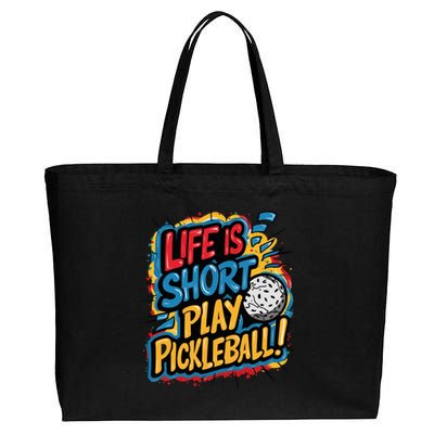 Pickleball Passion Vibrant Game Artwear Cute Gift Cotton Canvas Jumbo Tote