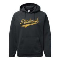 Pittsburgh Pennsylvania Varsity Script Sports Jersey Style Performance Fleece Hoodie