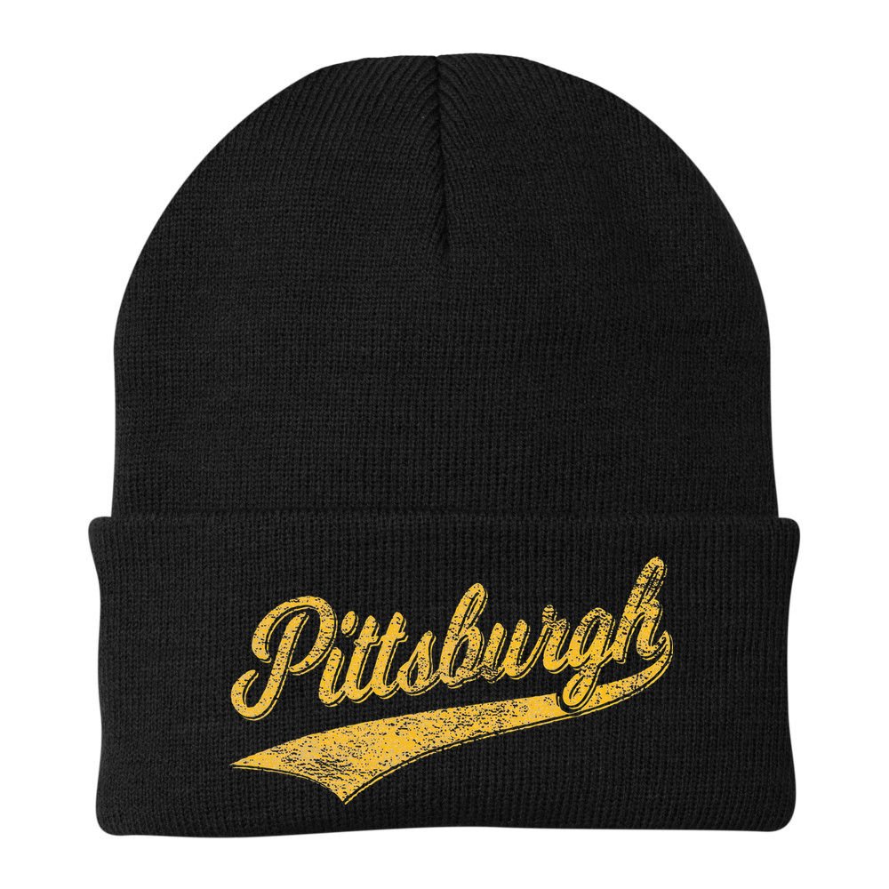 Pittsburgh Pennsylvania Varsity Script Sports Jersey Style Beanie