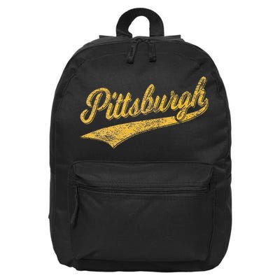 Pittsburgh Pennsylvania Varsity Script Sports Jersey Style 16 in Basic Backpack