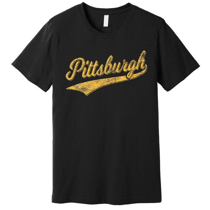 Pittsburgh Pennsylvania Varsity Script Sports Jersey Style Premium T-Shirt