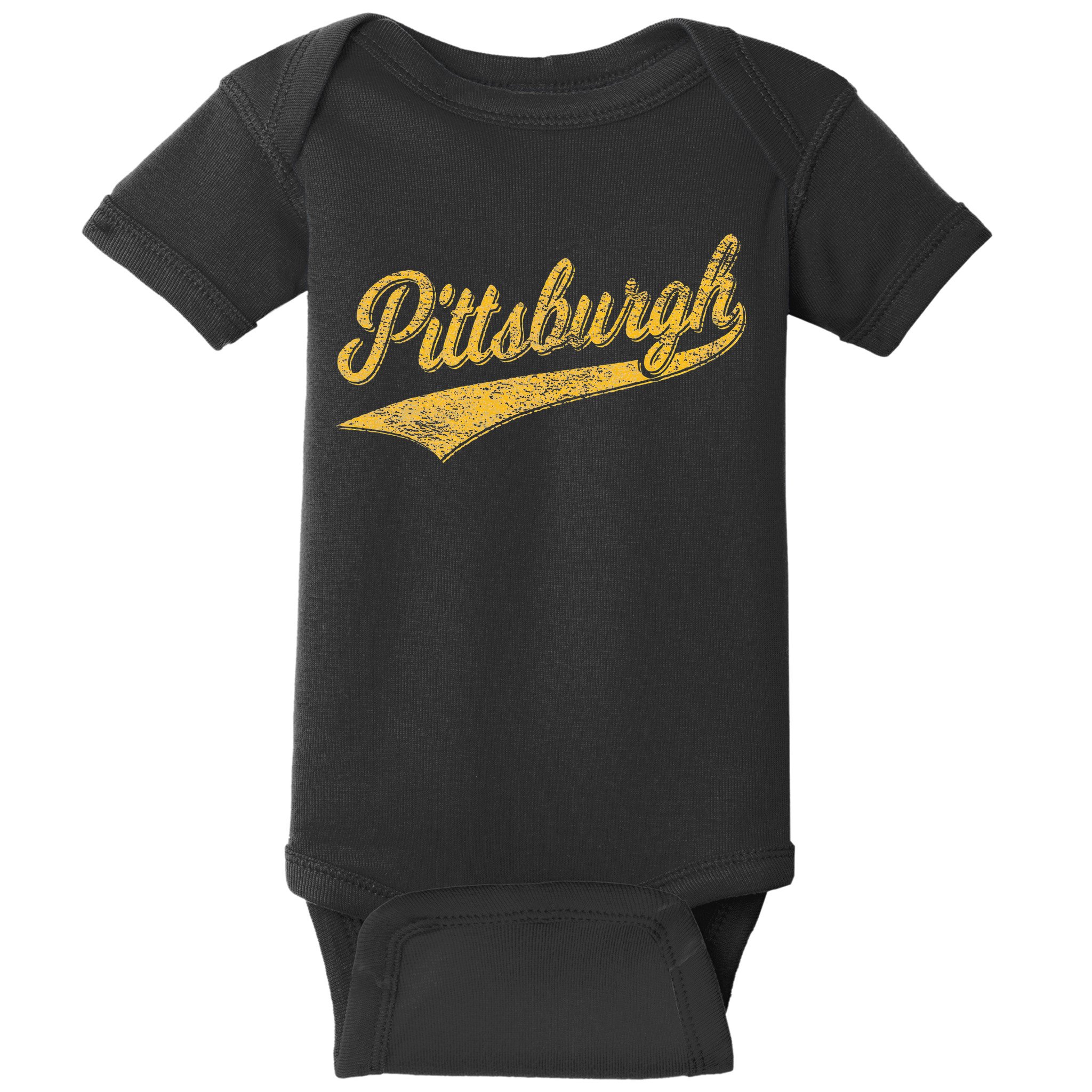 Pittsburgh Pennsylvania Varsity Script Sports Jersey Style Baby Bodysuit