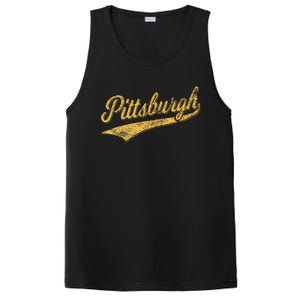 Pittsburgh Pennsylvania Varsity Script Sports Jersey Style PosiCharge Competitor Tank