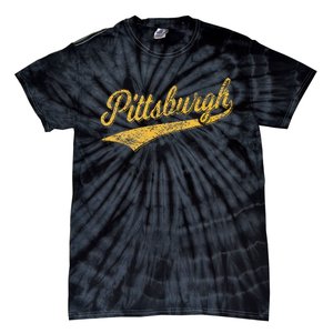 Pittsburgh Pennsylvania Varsity Script Sports Jersey Style Tie-Dye T-Shirt